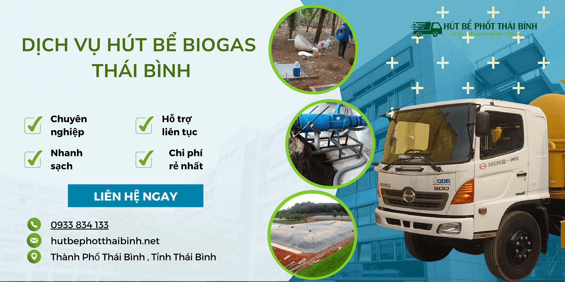 Dịch vụ hút bể biogas Thái Bình nhanh chóng, giá rẻ nhất